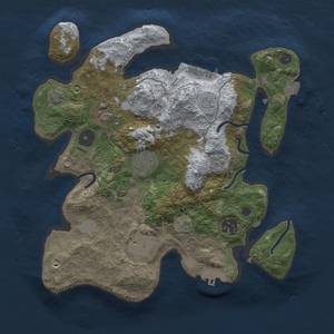Thumbnail Rust Map: Procedural Map, Size: 3000, Seed: 1807123003, 13 Monuments