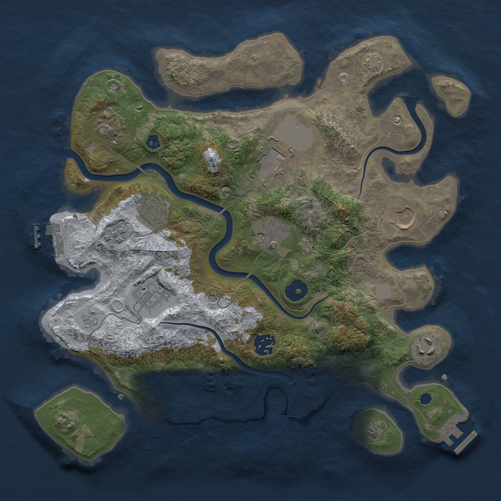 Rust Map: Procedural Map, Size: 3500, Seed: 1589451654, 15 Monuments