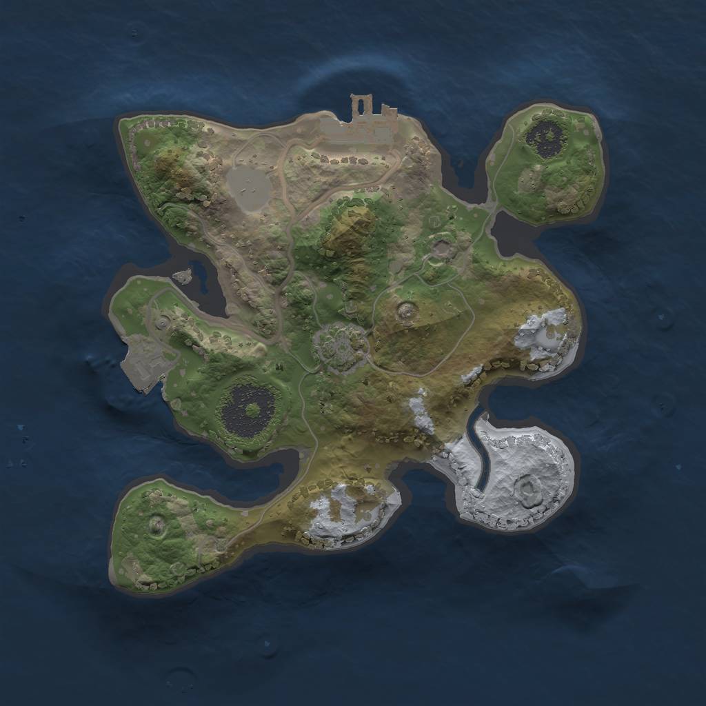 Rust Map: Procedural Map, Size: 2000, Seed: 6959, 5 Monuments