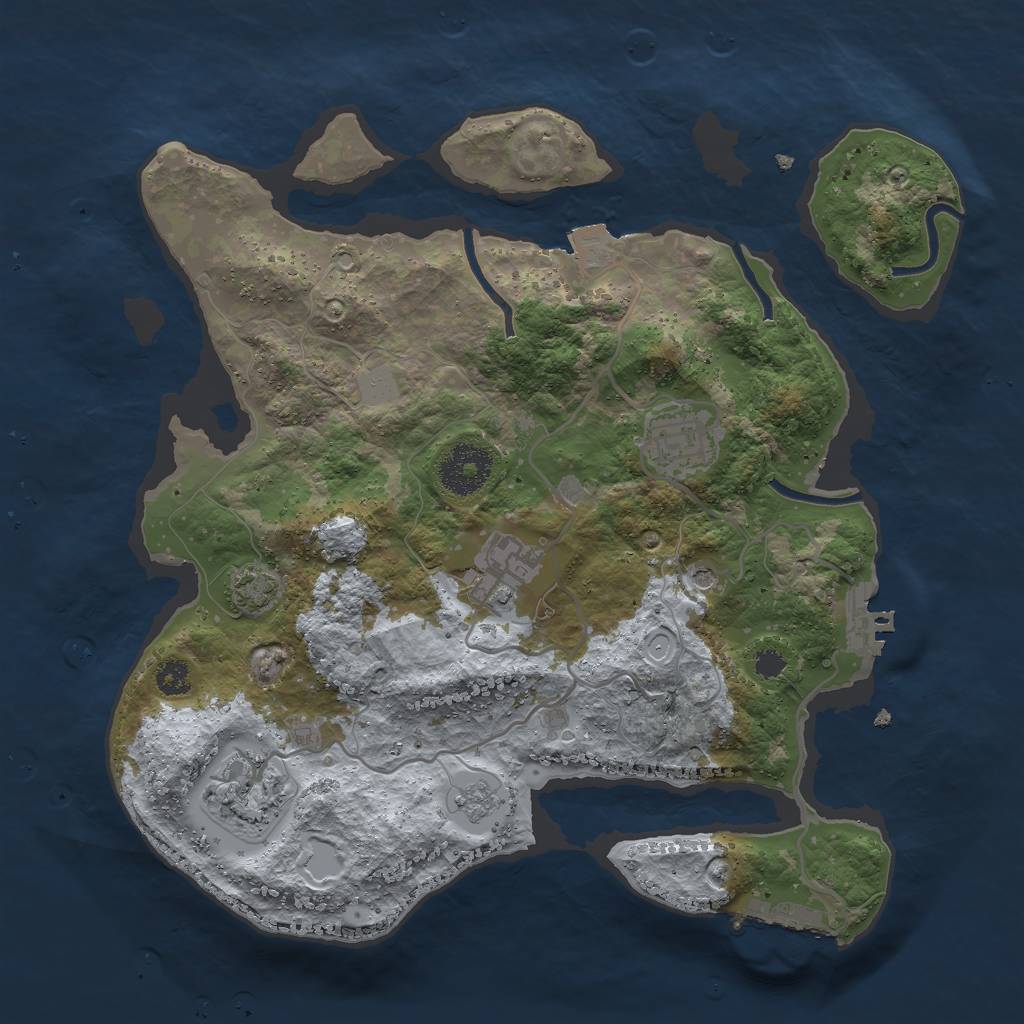 Rust Map: Procedural Map, Size: 3000, Seed: 1656, 11 Monuments