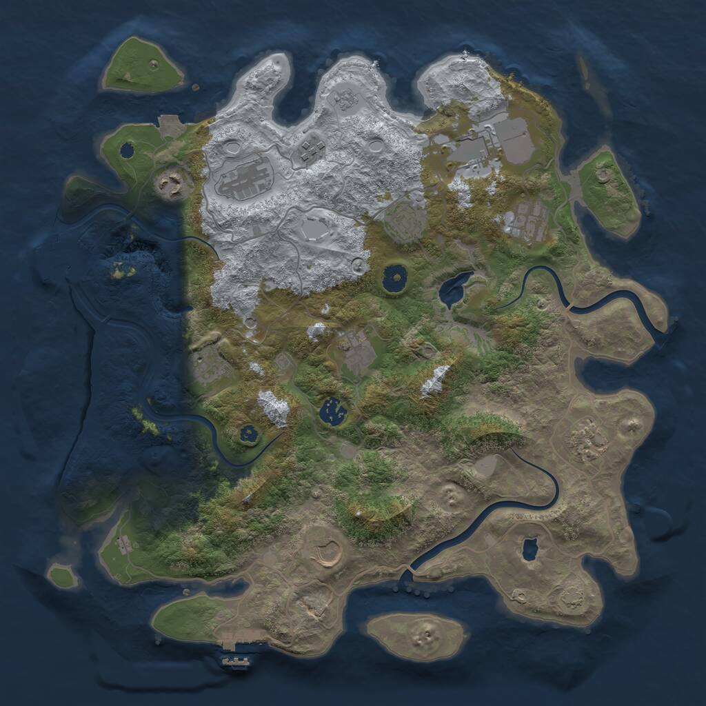 Rust Map: Procedural Map, Size: 4000, Seed: 4854545, 17 Monuments