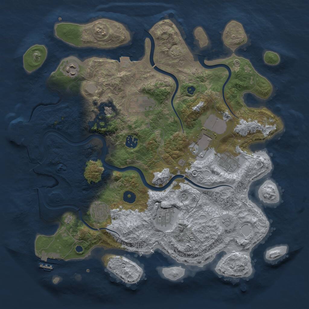 Rust Map: Procedural Map, Size: 3700, Seed: 1727660868, 14 Monuments