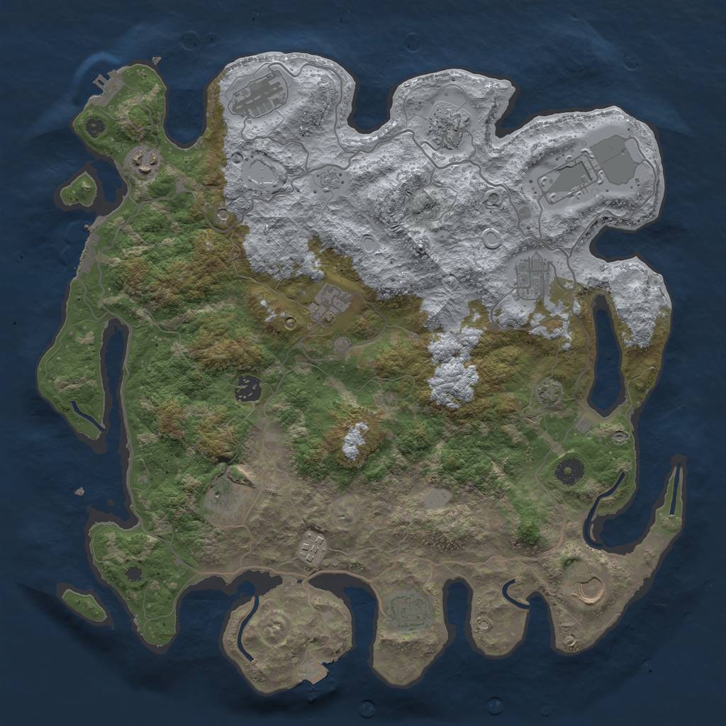 Rust Map: Procedural Map, Size: 4000, Seed: 586589361, 19 Monuments