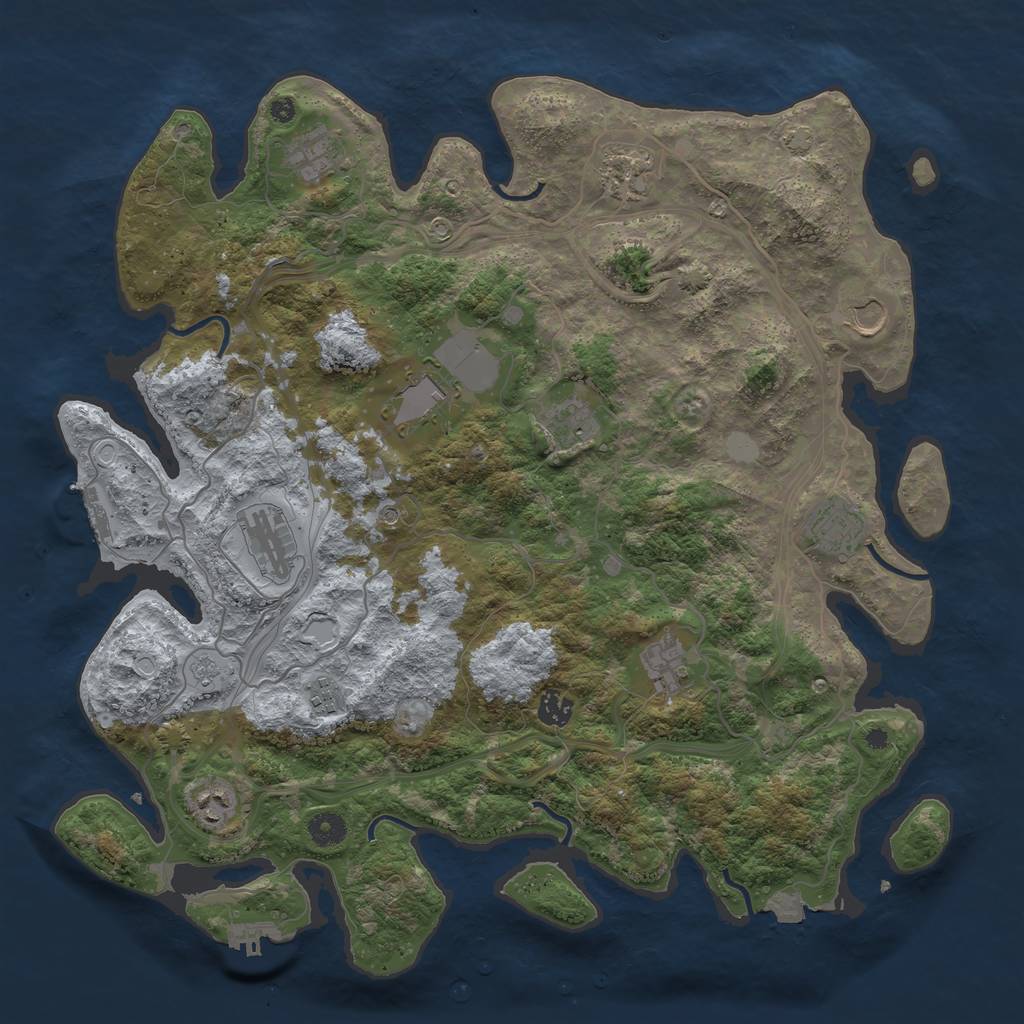 Rust Map: Procedural Map, Size: 4250, Seed: 82813541, 19 Monuments