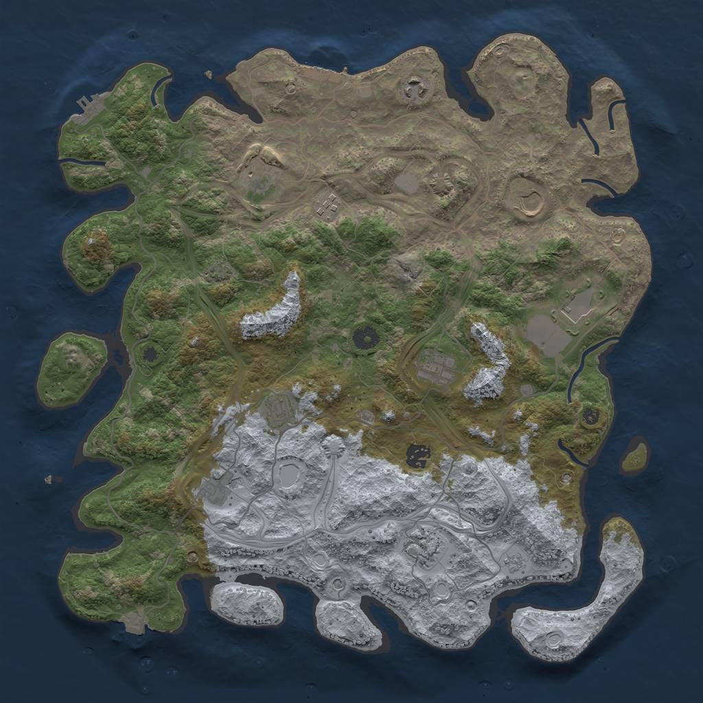 Rust Map: Procedural Map, Size: 4250, Seed: 616952327, 18 Monuments