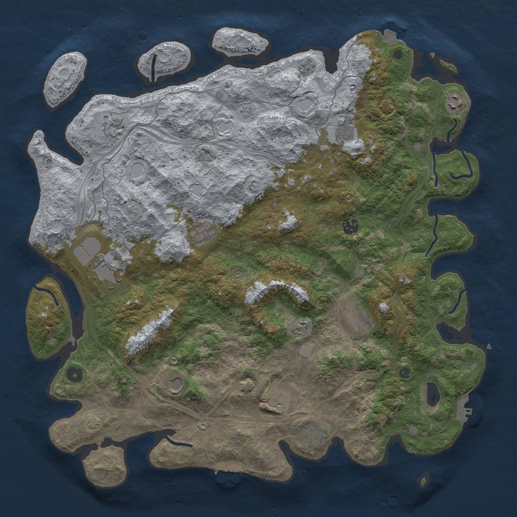 Rust Map: Procedural Map, Size: 4800, Seed: 459833193, 19 Monuments