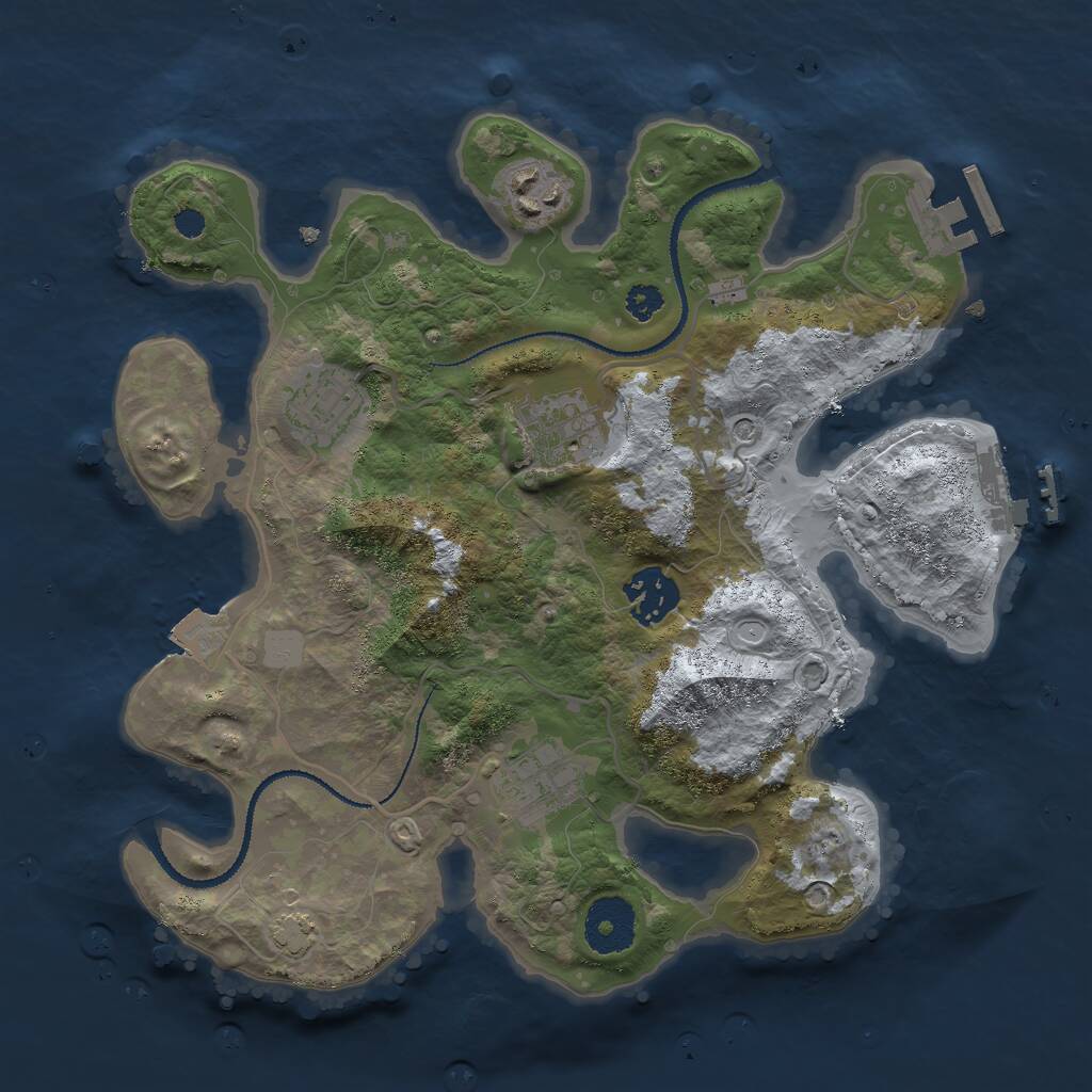 Rust Map: Procedural Map, Size: 3000, Seed: 612010680, 10 Monuments