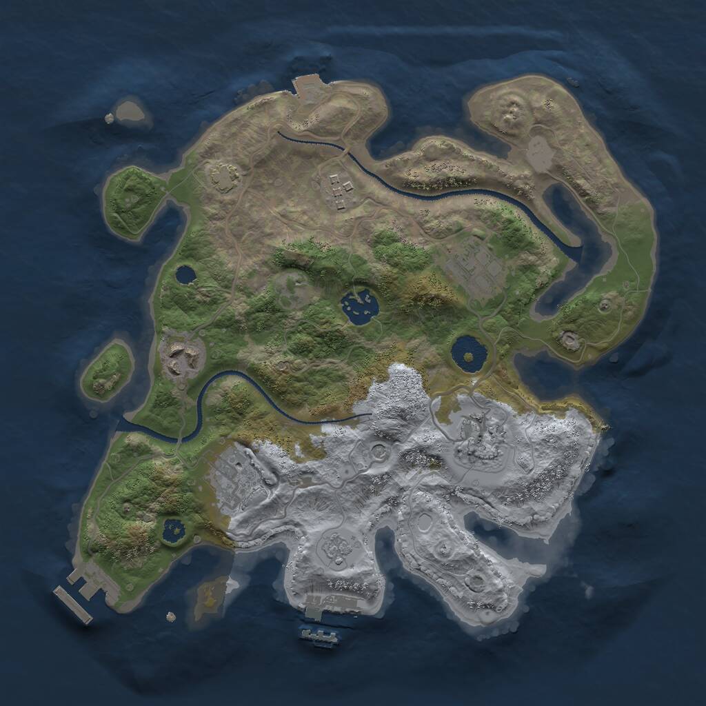Rust Map: Procedural Map, Size: 3000, Seed: 5126790, 12 Monuments