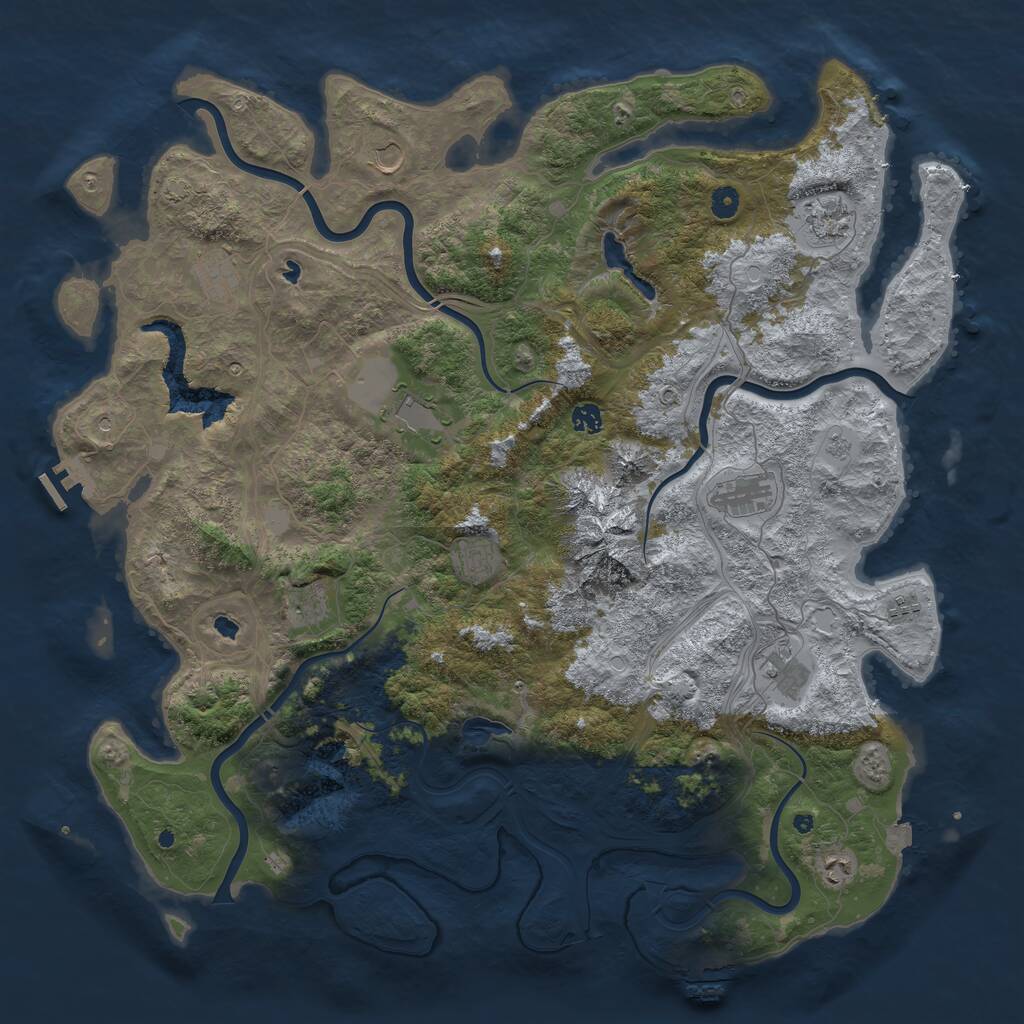 Rust Map: Procedural Map, Size: 5000, Seed: 1492922331, 17 Monuments