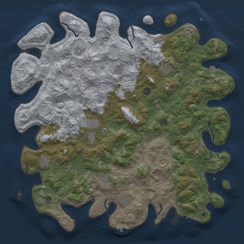 Rust Map: Procedural Map, Size: 4877, Seed: 8021971, 19 Monuments