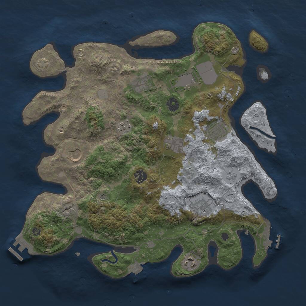Rust Map: Procedural Map, Size: 3500, Seed: 17121956, 15 Monuments