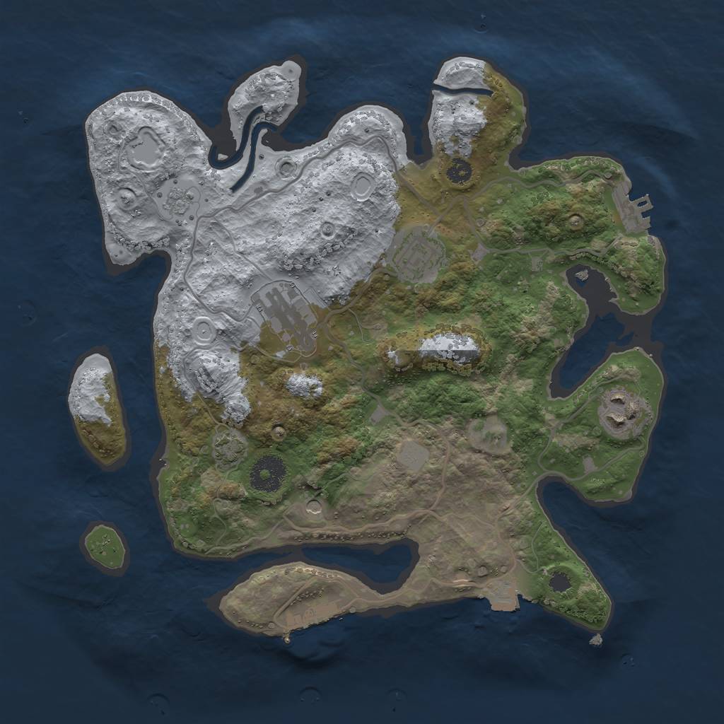 Rust Map: Procedural Map, Size: 3000, Seed: 11425, 11 Monuments