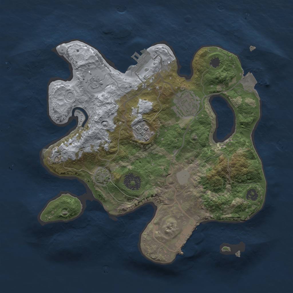 Rust Map: Procedural Map, Size: 2500, Seed: 91026189, 9 Monuments