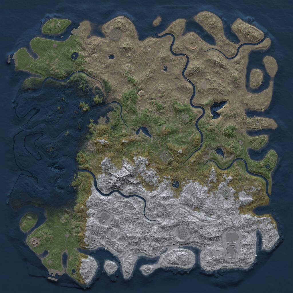 Rust Map: Procedural Map, Size: 6000, Seed: 1004708117, 17 Monuments