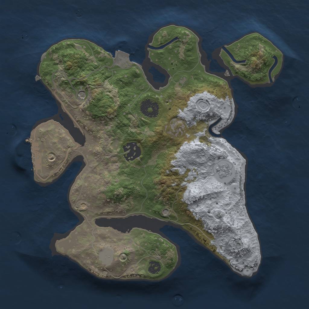 Rust Map: Procedural Map, Size: 2500, Seed: 243234234, 7 Monuments
