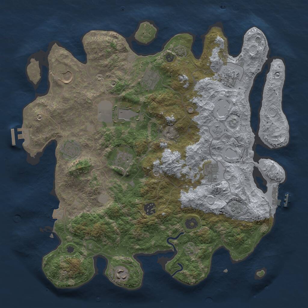 Rust Map: Procedural Map, Size: 3750, Seed: 1693454131, 16 Monuments