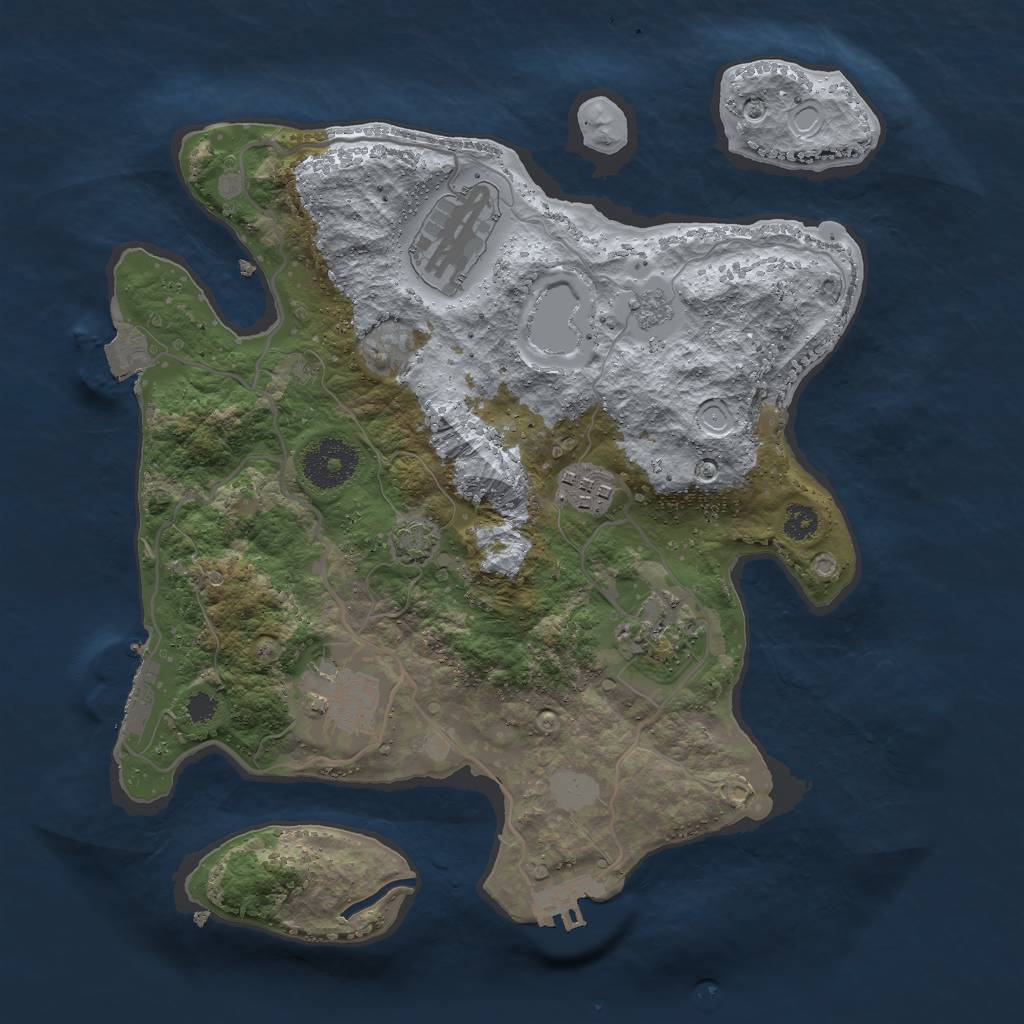 Rust Map: Procedural Map, Size: 3000, Seed: 854245226, 11 Monuments
