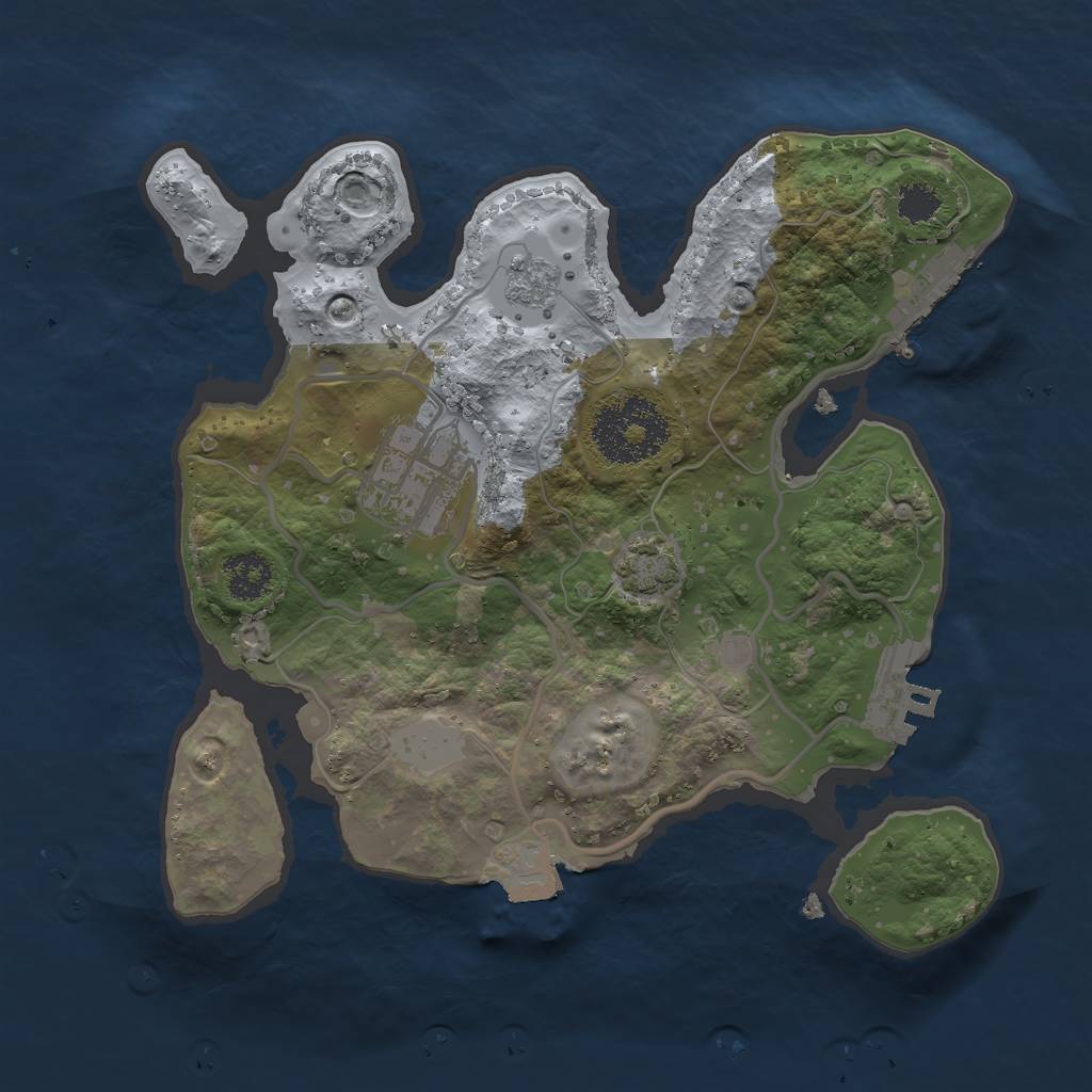 Rust Map: Procedural Map, Size: 2300, Seed: 858355809, 8 Monuments