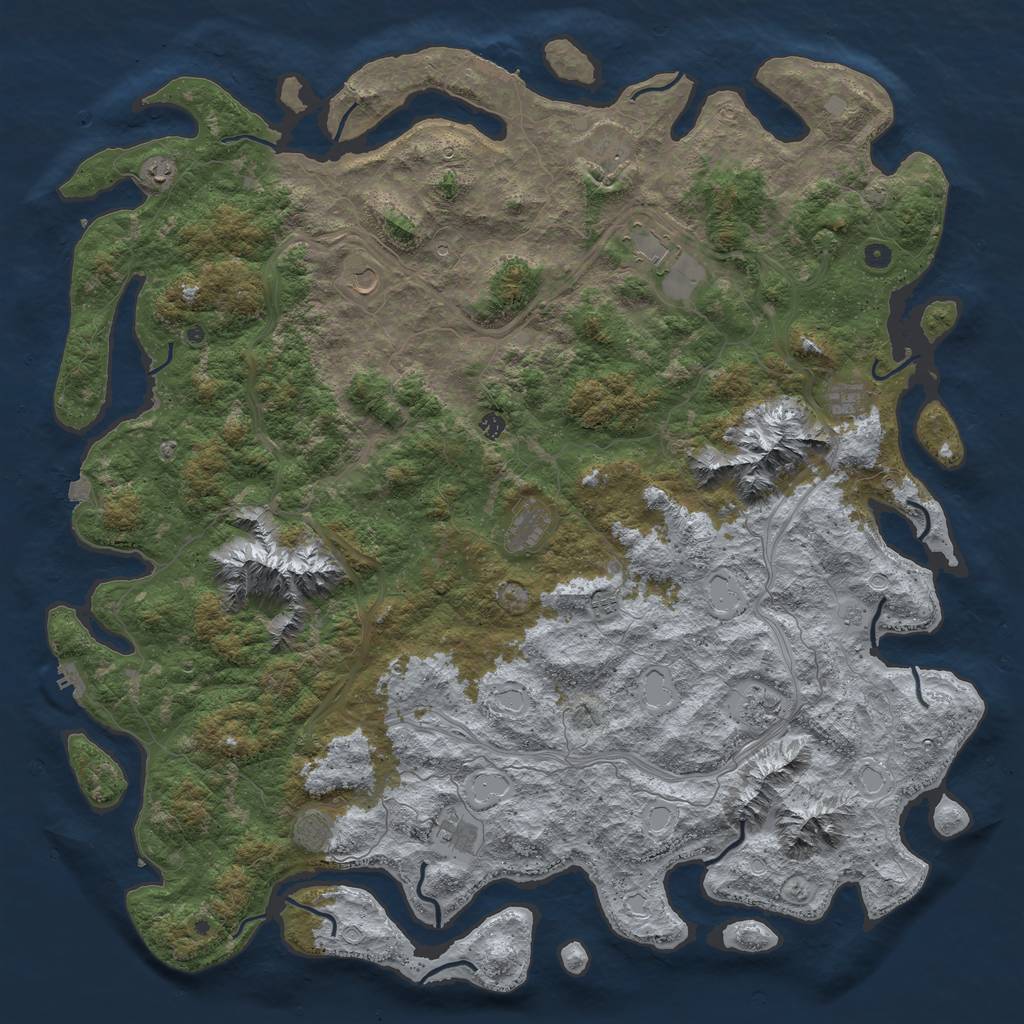 Rust Map: Procedural Map, Size: 6000, Seed: 22077366, 19 Monuments