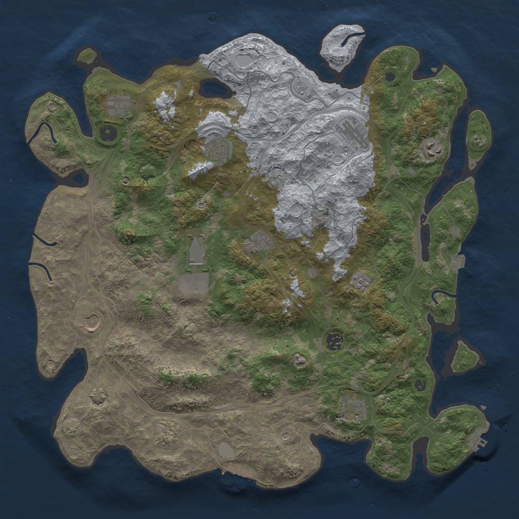 Rust Map: Procedural Map, Size: 4500, Seed: 82125901, 19 Monuments