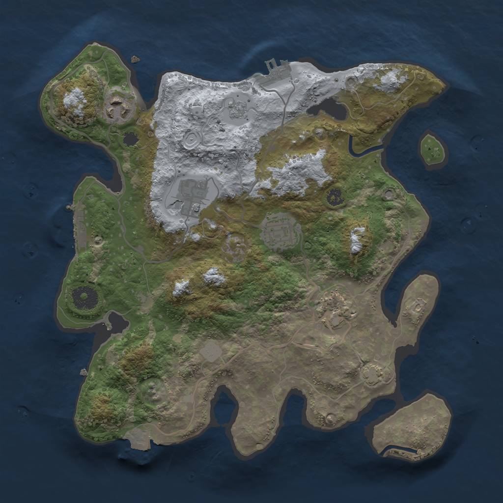 Rust Map: Procedural Map, Size: 3000, Seed: 705177138, 11 Monuments