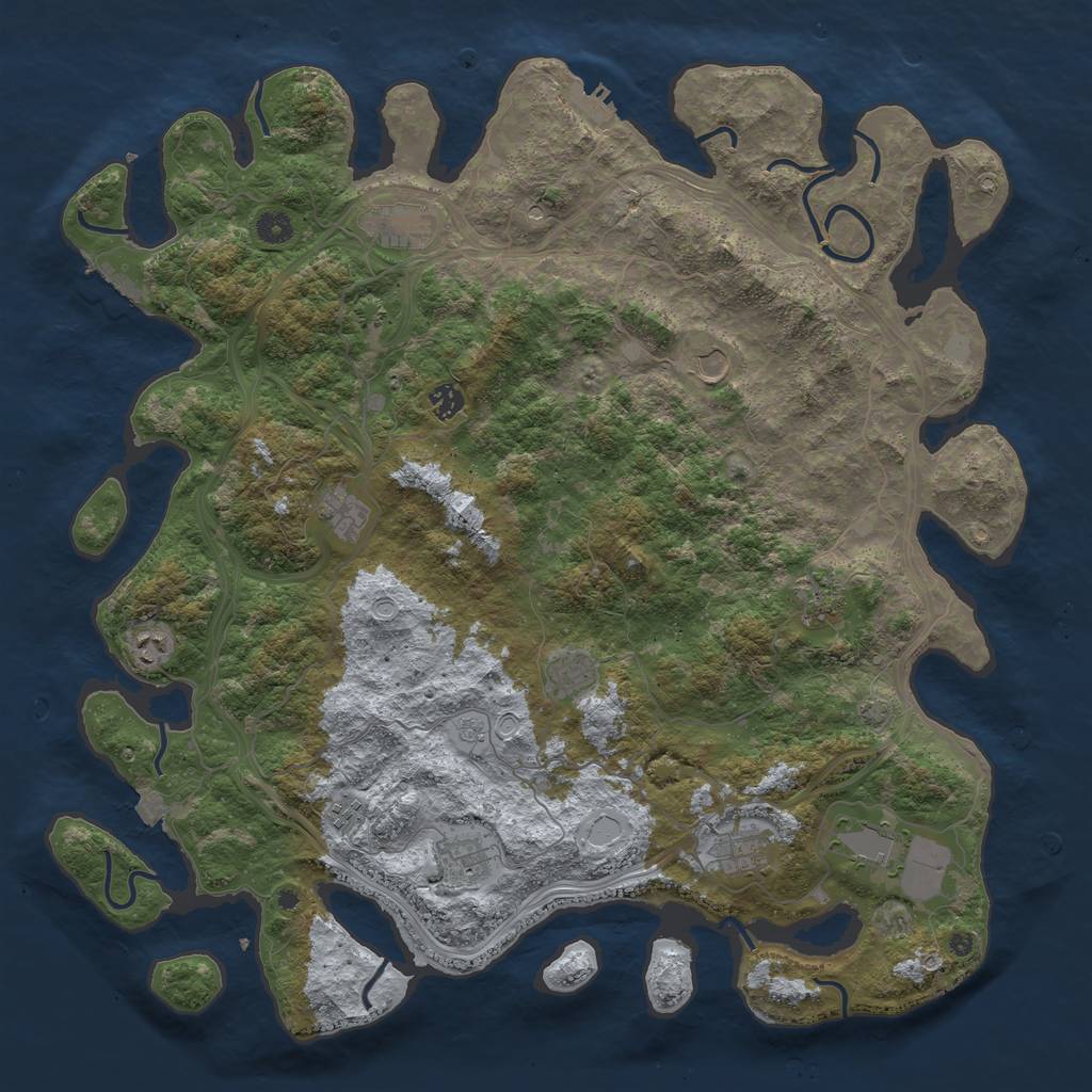 Rust Map: Procedural Map, Size: 4700, Seed: 215903140, 19 Monuments