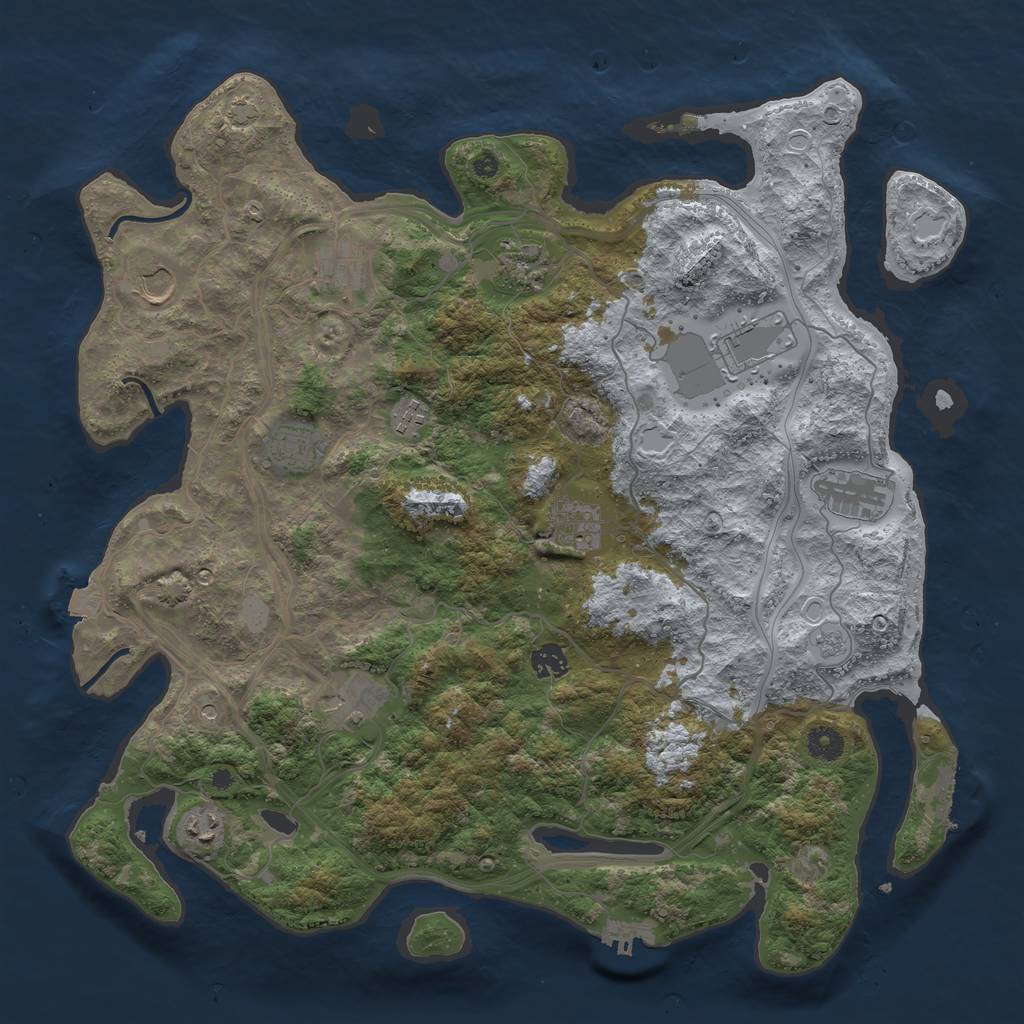 Rust Map: Procedural Map, Size: 4250, Seed: 29300958, 19 Monuments