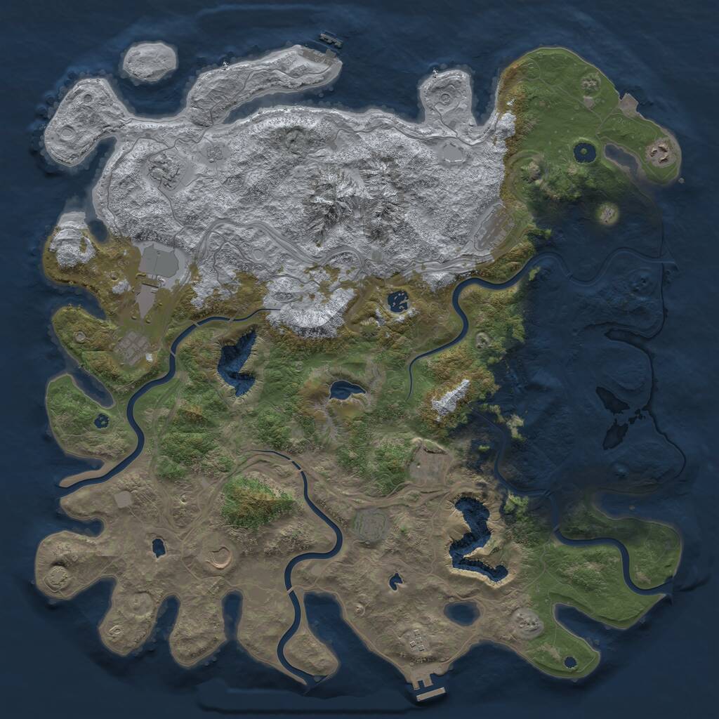 Rust Map: Procedural Map, Size: 5000, Seed: 1671371391, 16 Monuments