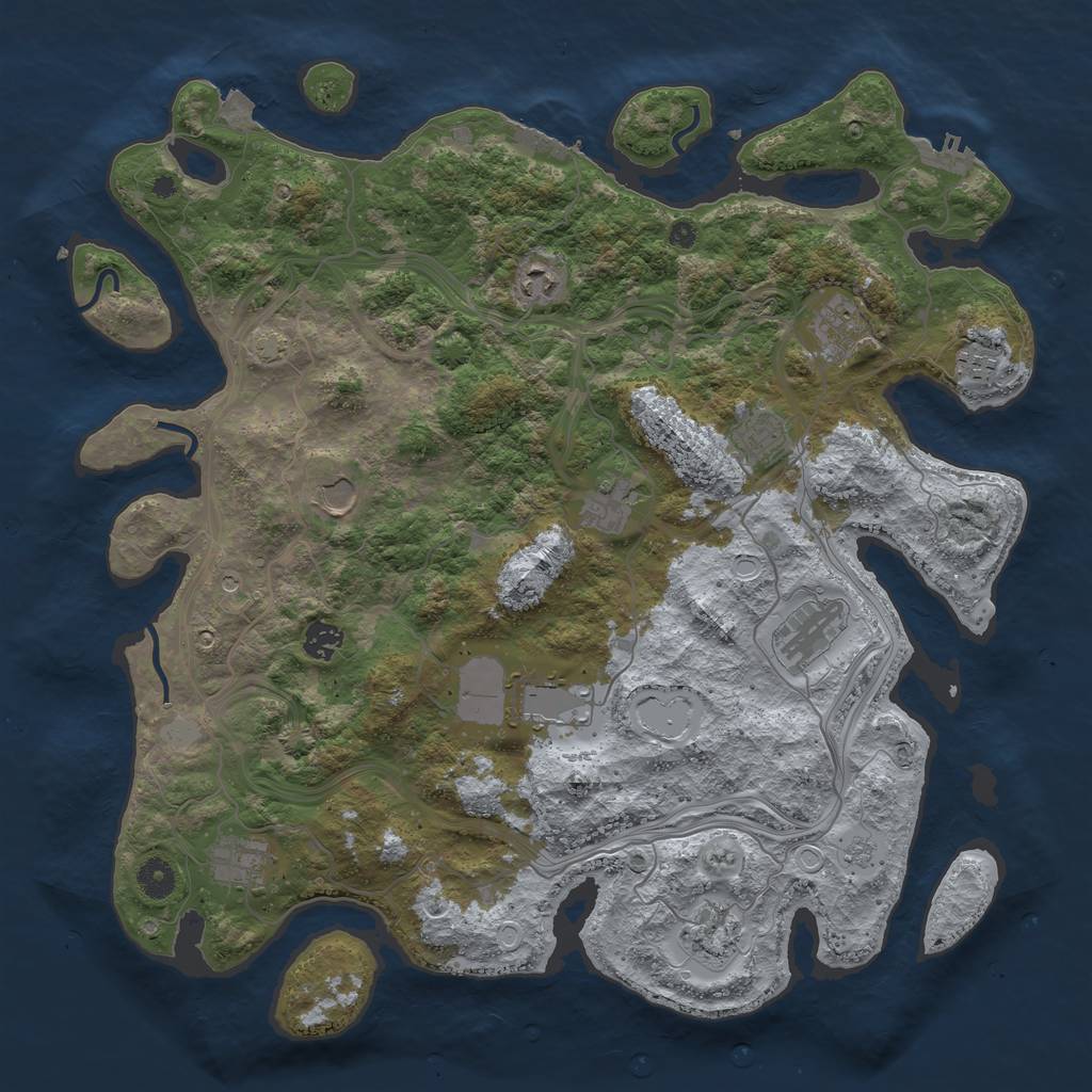 Rust Map: Procedural Map, Size: 4250, Seed: 219692046, 19 Monuments