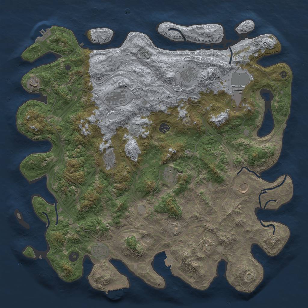 Rust Map: Procedural Map, Size: 4500, Seed: 73601416, 19 Monuments