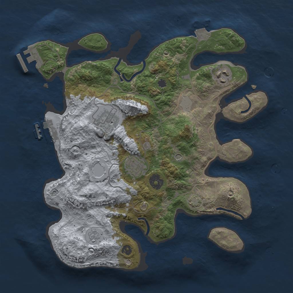 Rust Map: Procedural Map, Size: 3000, Seed: 1217217757, 11 Monuments