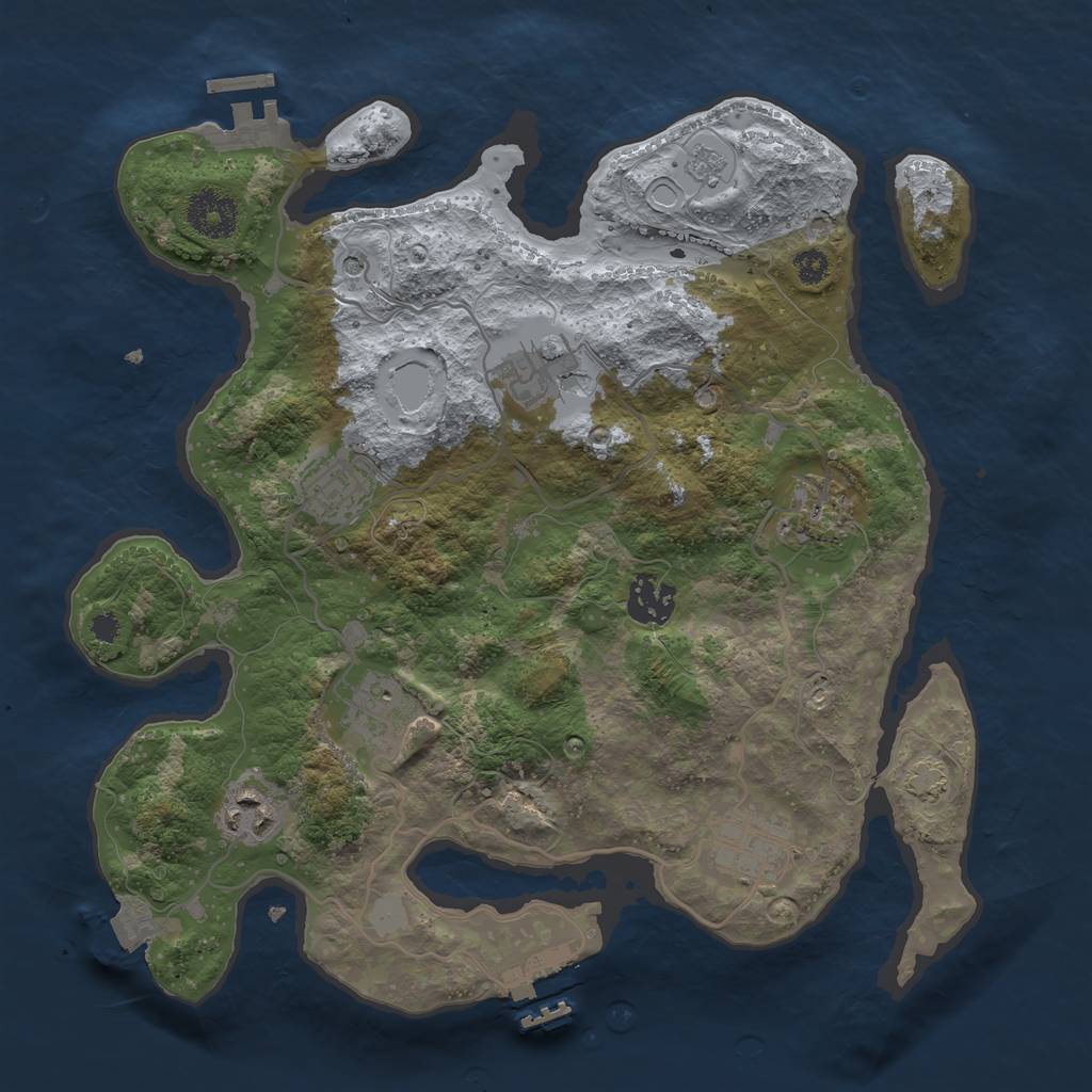 Rust Map: Procedural Map, Size: 3250, Seed: 280124, 15 Monuments