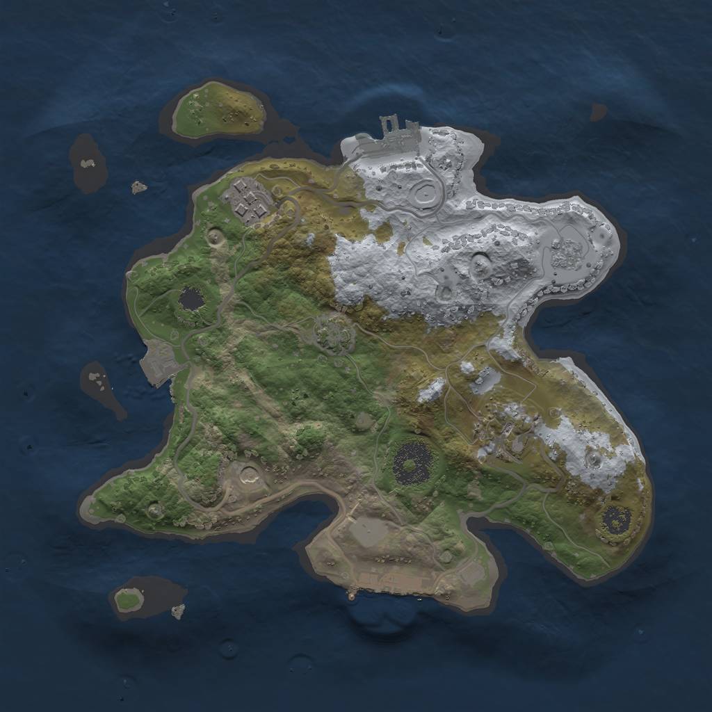 Rust Map: Procedural Map, Size: 2500, Seed: 556343422, 10 Monuments