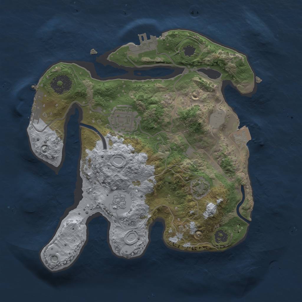 Rust Map: Procedural Map, Size: 2300, Seed: 1952992480, 8 Monuments