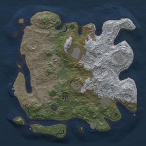 Thumbnail Rust Map: Procedural Map, Size: 3500, Seed: 1298643591, 15 Monuments