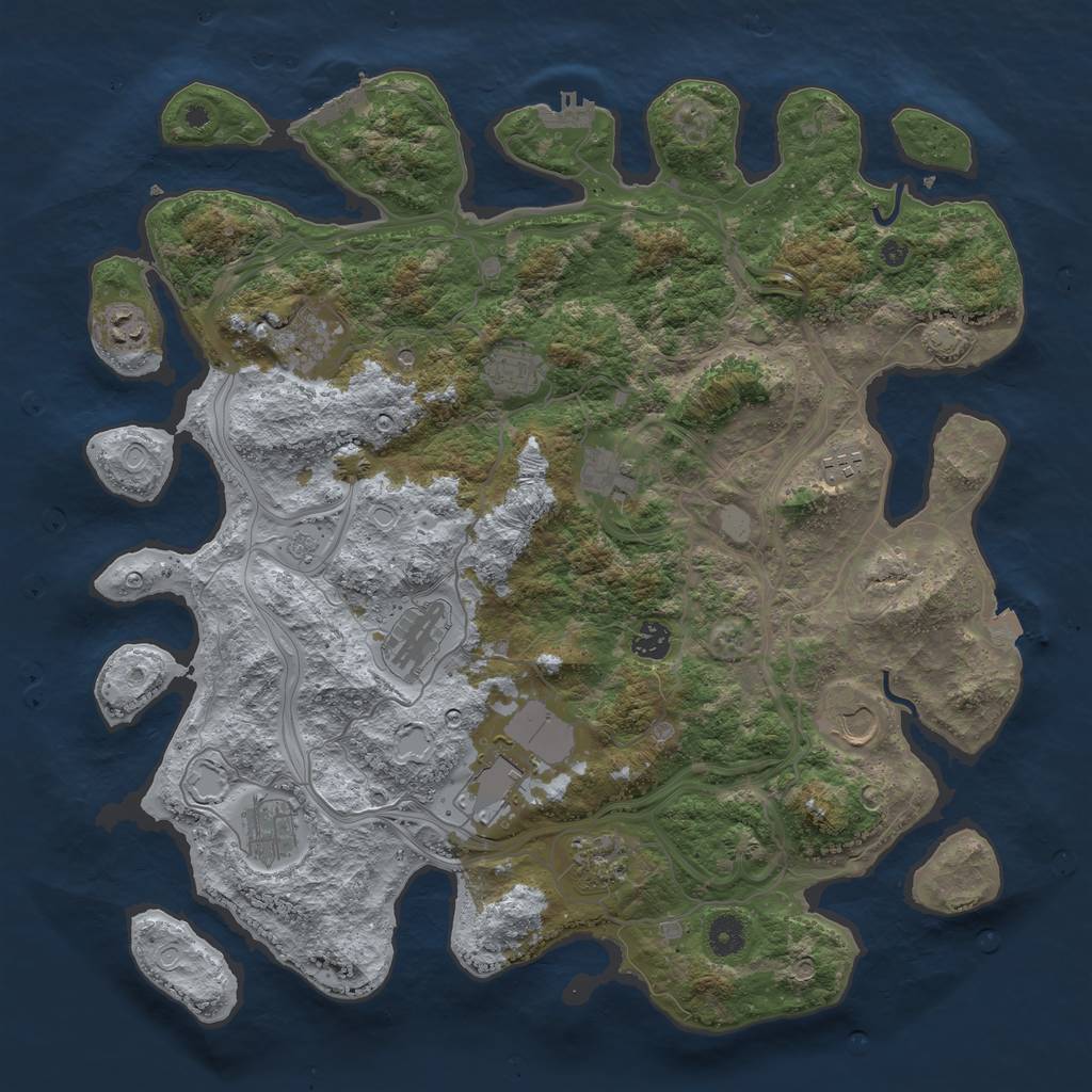 Rust Map: Procedural Map, Size: 4250, Seed: 129814357, 19 Monuments