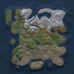 Thumbnail Rust Map: Procedural Map, Size: 3000, Seed: 102290452, 9 Monuments