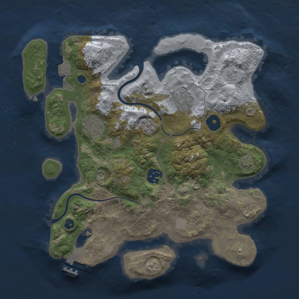 Rust Map: Procedural Map, Size: 3000, Seed: 102290452, 9 Monuments