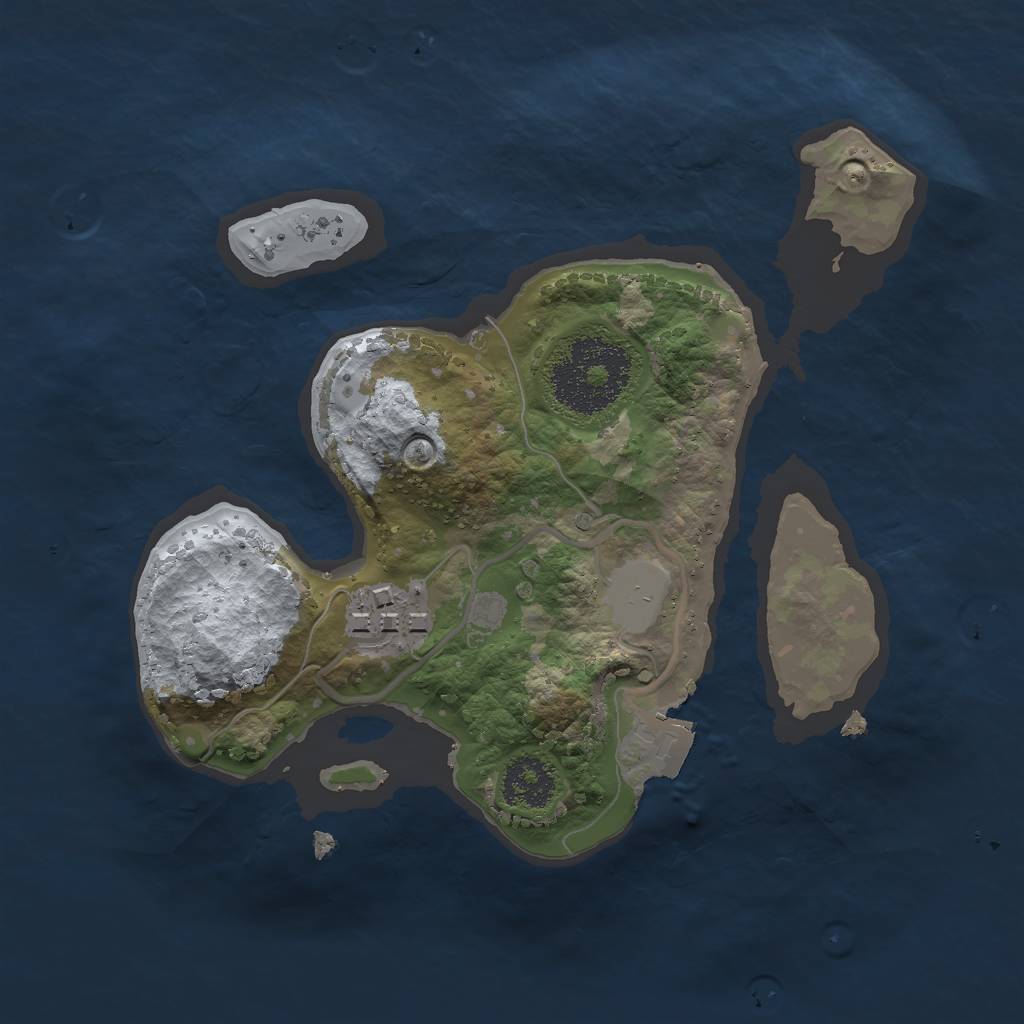 Rust Map: Procedural Map, Size: 2000, Seed: 917874468, 4 Monuments