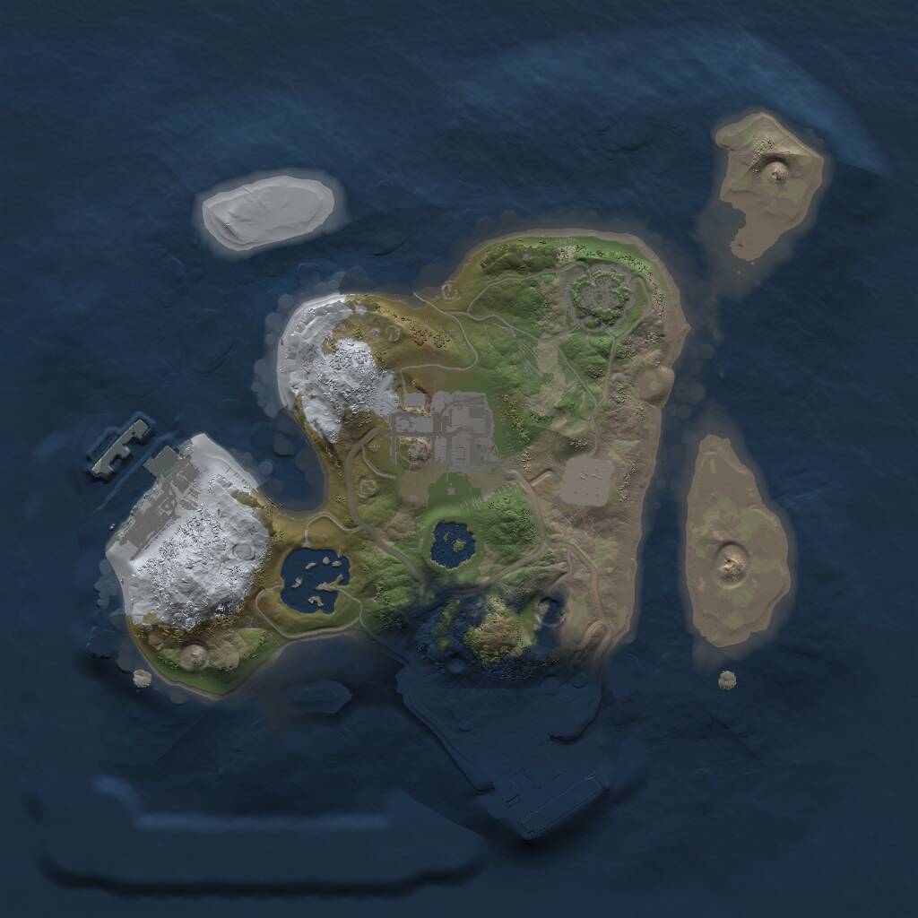 Rust Map: Procedural Map, Size: 2000, Seed: 917874468, 7 Monuments