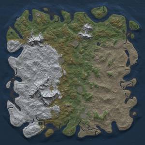 Thumbnail Rust Map: Procedural Map, Size: 6000, Seed: 720369191, 19 Monuments