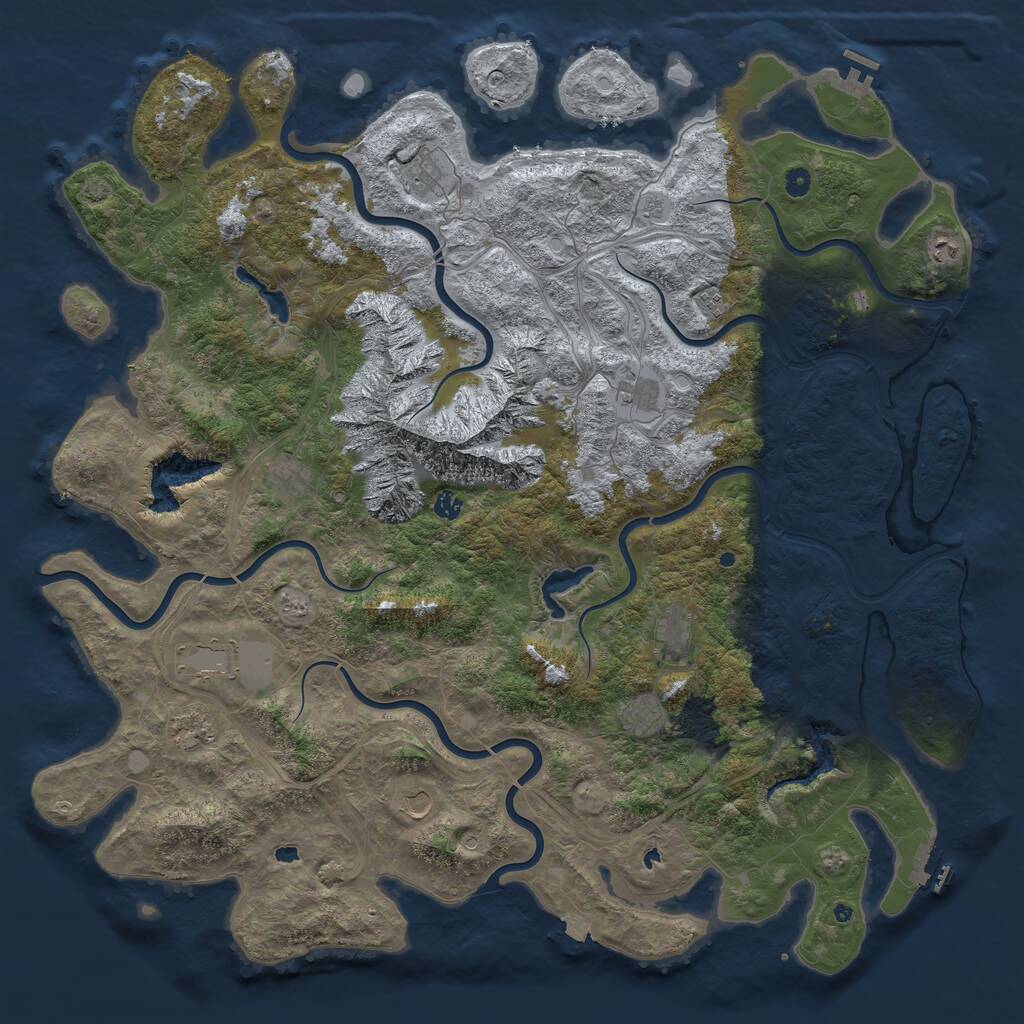 Rust Map: Procedural Map, Size: 5500, Seed: 1271901222, 17 Monuments