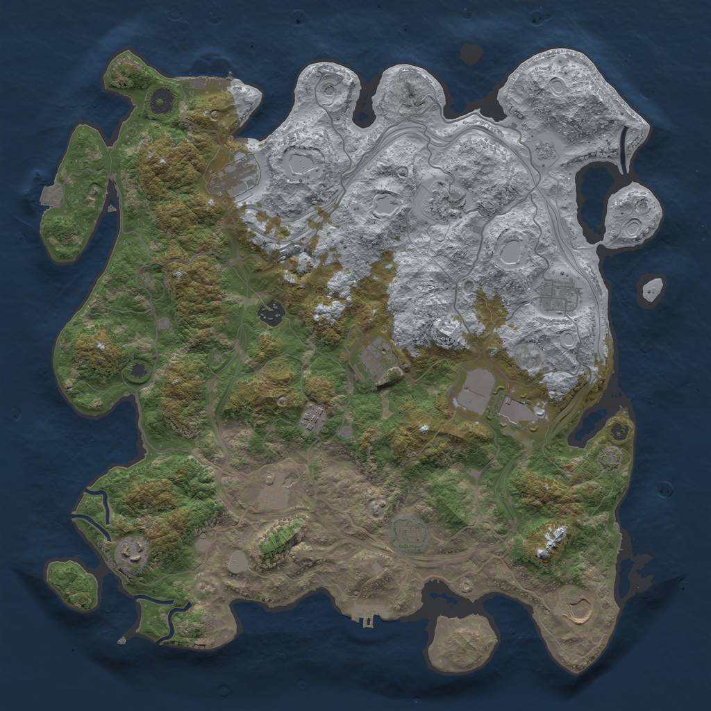 Rust Map: Procedural Map, Size: 4250, Seed: 153140048, 19 Monuments