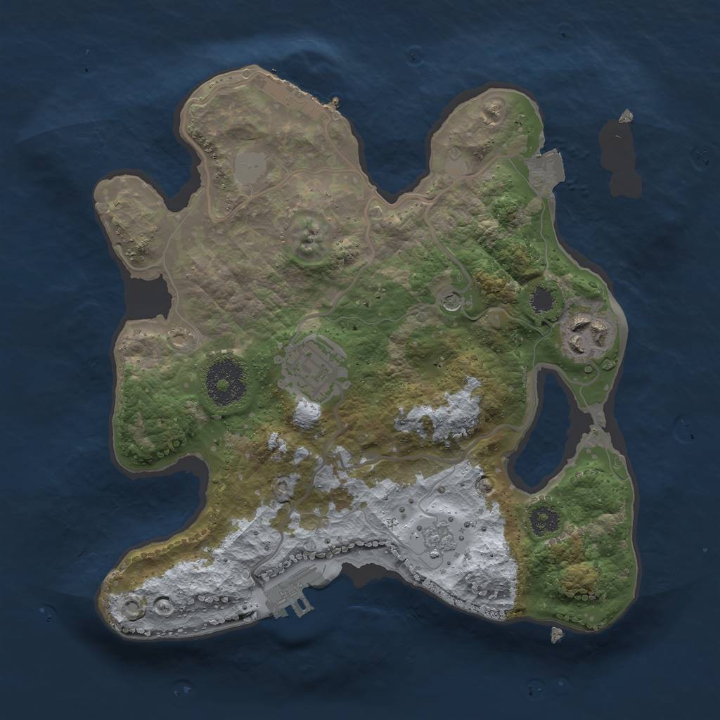 Rust Map: Procedural Map, Size: 2500, Seed: 1165905625, 9 Monuments