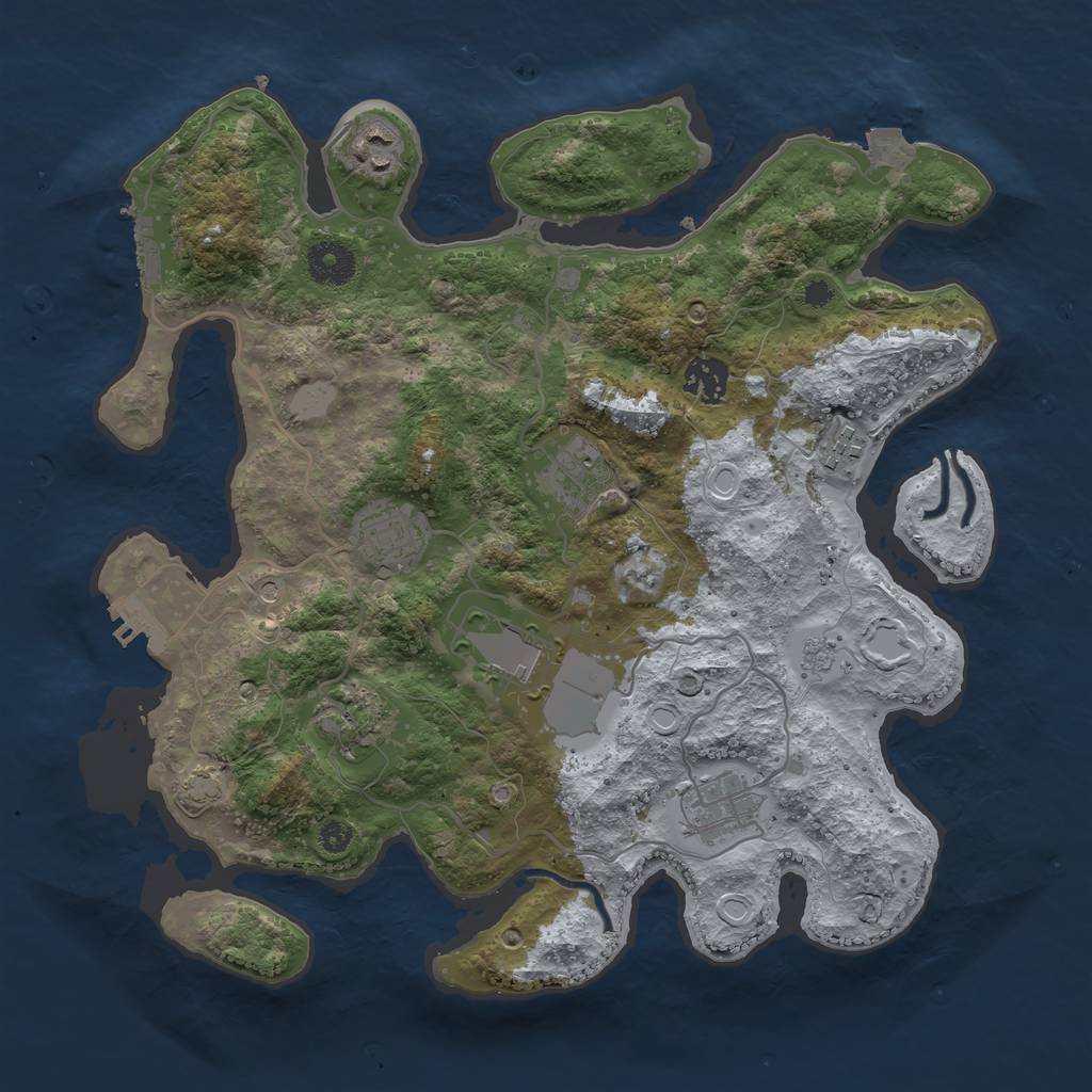 Rust Map: Procedural Map, Size: 3500, Seed: 108529397, 16 Monuments