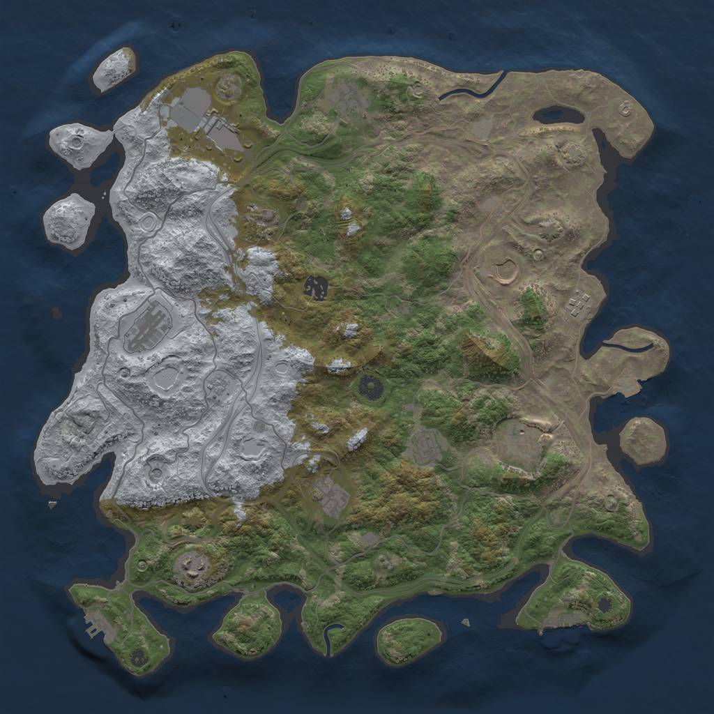 Rust Map: Procedural Map, Size: 4250, Seed: 2001969293, 19 Monuments