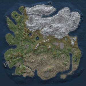 Thumbnail Rust Map: Procedural Map, Size: 3700, Seed: 140969845, 16 Monuments