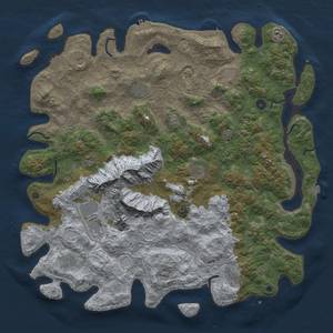 Thumbnail Rust Map: Procedural Map, Size: 5000, Seed: 7525, 19 Monuments