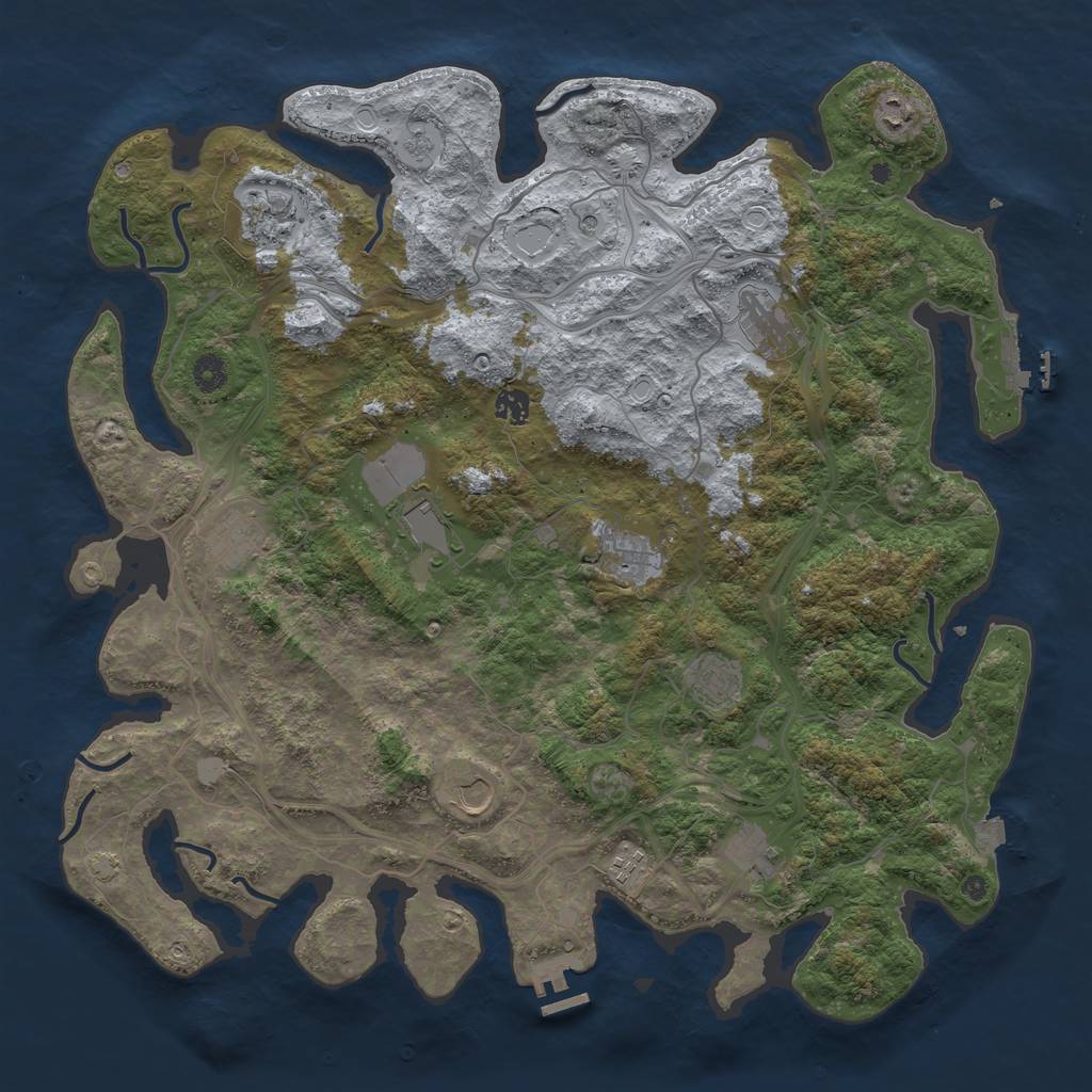 Rust Map: Procedural Map, Size: 4500, Seed: 150900974, 19 Monuments