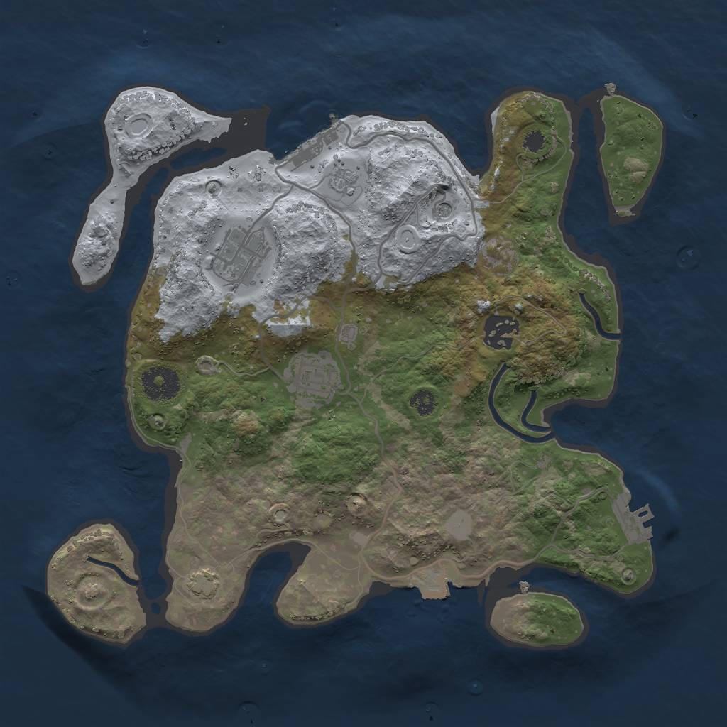 Rust Map: Procedural Map, Size: 3000, Seed: 784531, 11 Monuments